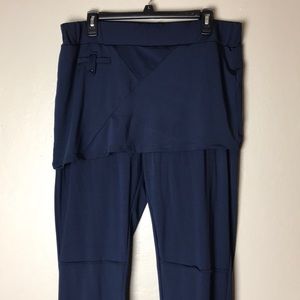 Navy blue leggings with attached skirt